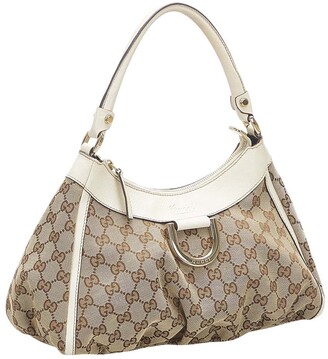 Gucci Brown/Beige GG Canvas Abbey D-Ring Hobo Bag