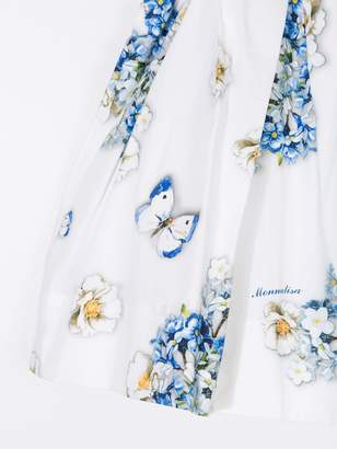 MonnaLisa butterfly and flower-print skirt