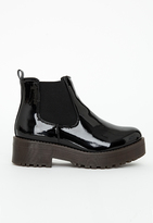Thumbnail for your product : Missguided Sole Chelsea Boots Black Patent