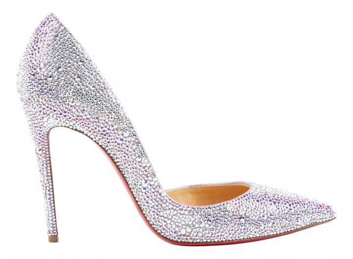 Christian Louboutin Iriza Silver Glitter Heels - ShopStyle Shoes