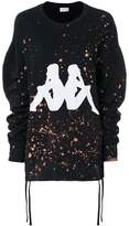 Faith Connexion x Kappa distressed splatter print oversized sweatshirt