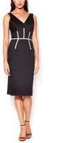 Thumbnail for your product : Carolina Herrera Cotton V-Neck Grosgrain Trim Dress