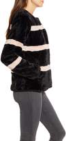 Thumbnail for your product : Rachel Parcell Stripe Faux Fur Coat