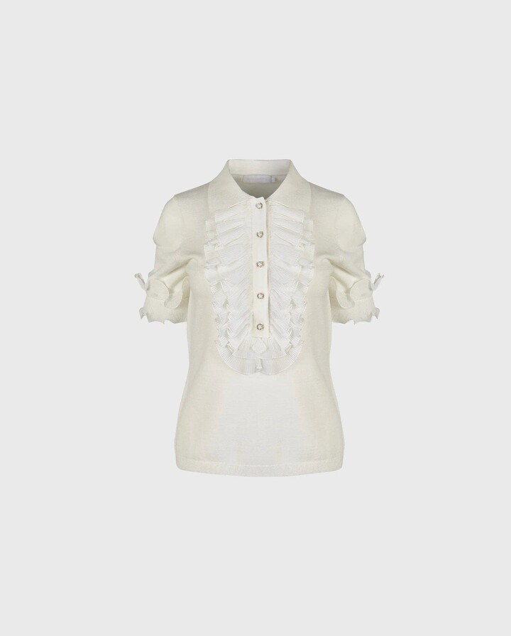 Anne Fontaine Maelys Short Sleeve Luxe Knit Pullover