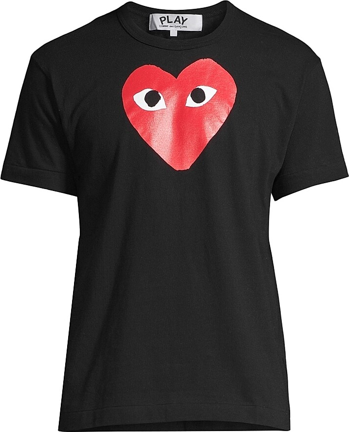 Comme des Garçons PLAY Men's Signature Logo Graphic T-Shirt - Black - Size XL