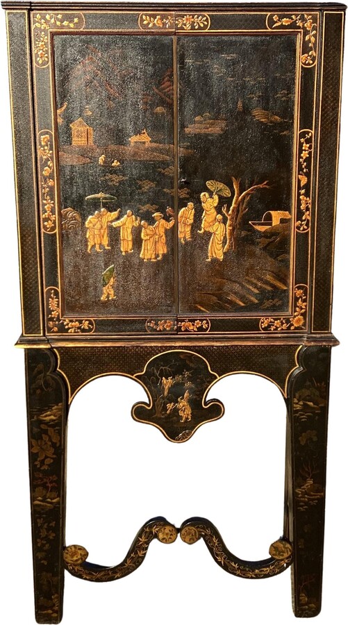 1stDibs Regency Chinoiserie Cabinet On Stand