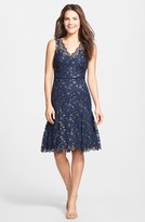 Thumbnail for your product : Maggy London Metallic Lace Fit & Flare Dress