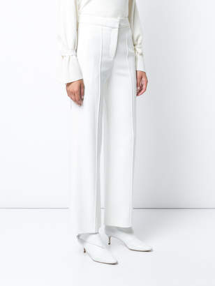 Adam Lippes Stretch cady wide leg cropped trousers