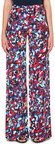 Thumbnail for your product : Saloni Wide-leg silk trousers Cosmic pansey