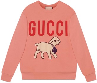 Gucci Oversize sweatshirt with lamb patch