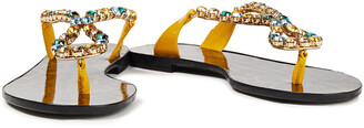 Dolce & Gabbana Crystal-embellished Patent-leather Sandals