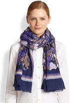 Thumbnail for your product : Marc Jacobs Forest Print Wool & Silk Scarf