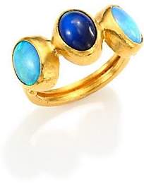 Gurhan Women's Amulet Hue Opal, Blue Moonstone & 24K Yellow Gold Ring