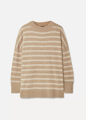 Hatch The Clementine Oversized Striped Merino Wool Sweater - Camel