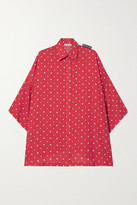 Thumbnail for your product : Balenciaga Oversized Printed Crepe Shirt - Red