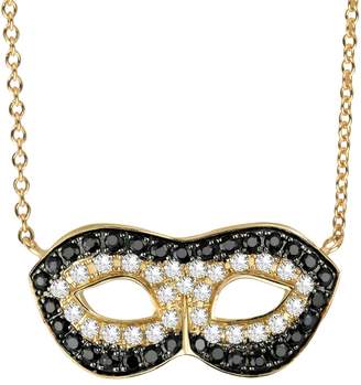 Vanessa Tugendhaft mapn1Ladies 'Necklace Bicolour Mask-31Black Yellow Gold Sapphire & Diamond Marquise-40.5cm Adjustable 40and 39.5cm
