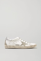 Thumbnail for your product : Golden Goose Superstar Distressed Metallic Leather And Suede Sneakers