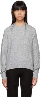 3.1 Phillip Lim Grey Inset Shoulder High Low Sweater