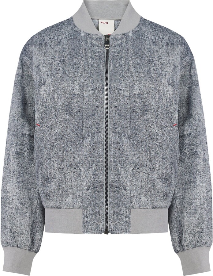 Pcfg Grey Free Heaven Ripped Look Bomber Jacket
