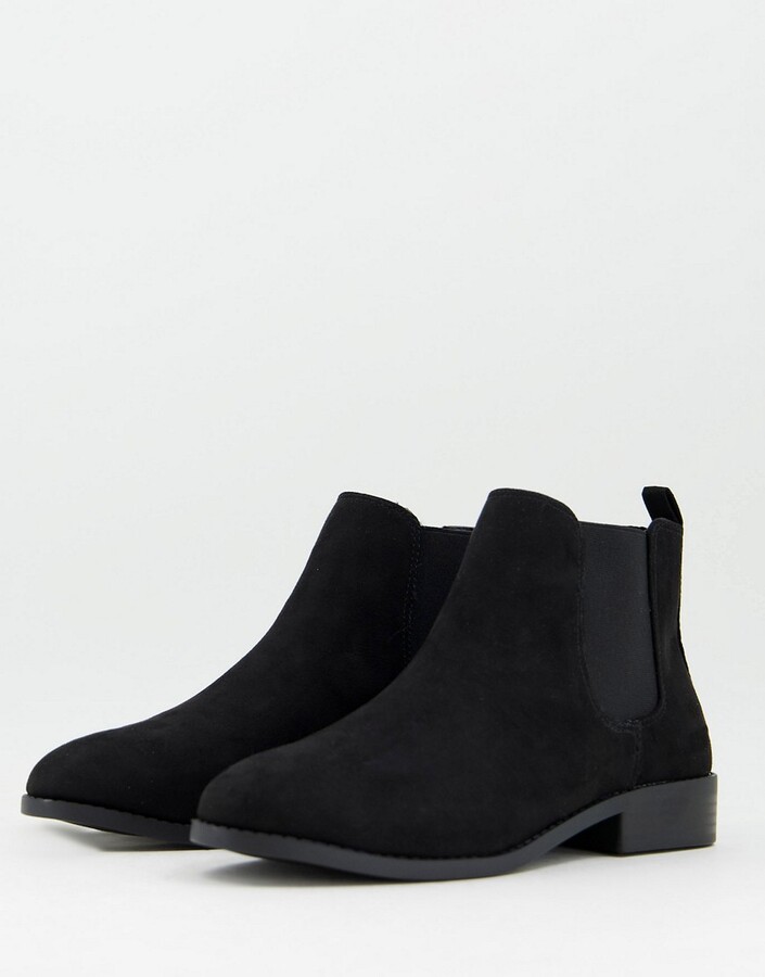Black Flat Suede Boots | Shop the world's largest collection of fashion |  ShopStyle UK