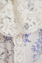 Thumbnail for your product : Zimmermann Lace and point d'esprit-trimmed floral-print crepe de chine blouse