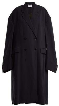 Vetements Oversized Double Breasted Coat - Womens - Navy