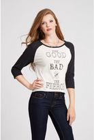 Thumbnail for your product : GUESS Long-Sleeve Raglan High-Low Top