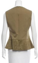 Thumbnail for your product : Ralph Lauren Purple Label Suede-Trimmed Silk Top