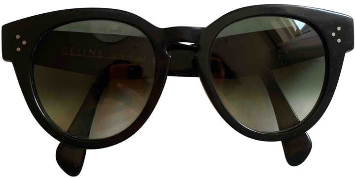 Celine Bevel Cat Black Plastic Sunglasses