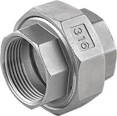 ZORO SELECT 400U111N014 1/4' FNPT 304 SS Union