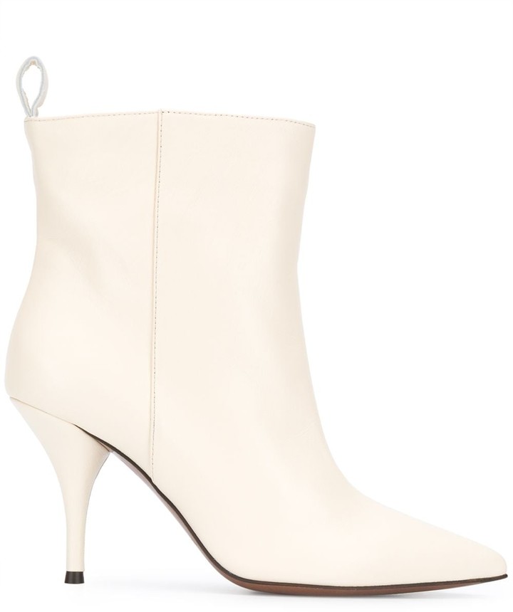 white leather stiletto boots