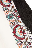 Thumbnail for your product : Hampton Sun Talitha Embroidered fringed silk-twill jacket