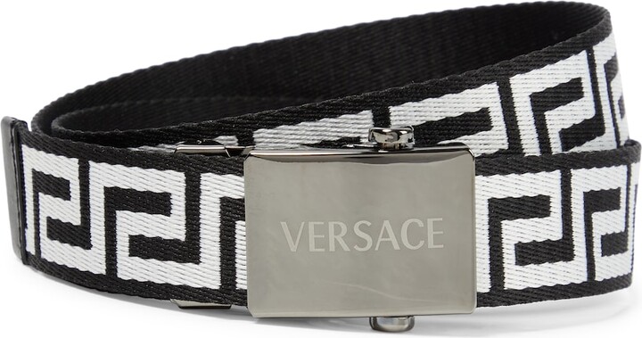 Versace Girls Reversible Barocco Belt in White