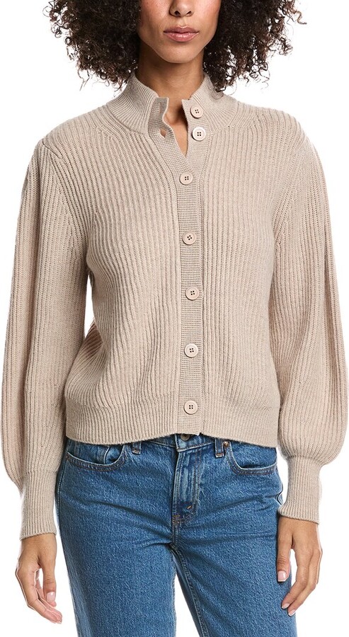 Forte Cashmere Button Wool & Cashmere-Blend Cardigan