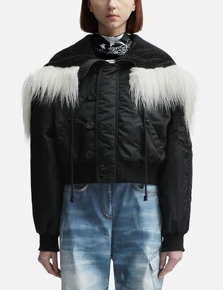 ジャケット・アウター Open YY  FAUX FUR ZIPPER HOOD MA1 OPEN YY-FAUX FUR ZIPPER HOOD MA1 128700 | 웍스아웃