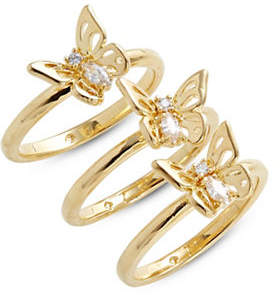 Kate Spade Three-Piece Butterfly Ring Set