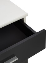 Thumbnail for your product : Messina 4 PieceGloss Package -3 Door Mirrored Wardrobe, 5 Drawer Chest, 2Bedside Chests - White/Black