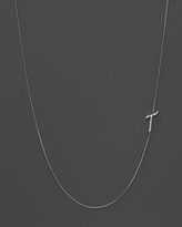 Thumbnail for your product : KC Designs Diamond Side Initial T Necklace in 14K White Gold, .04 ct. t.w.