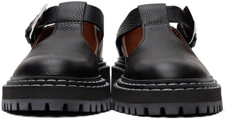 Proenza Schouler Black Leather Mary Jane Oxfords