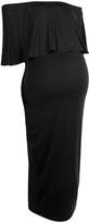 Thumbnail for your product : boohoo NEW Womens Maternity Off The Shoulder Midi Dress in Viscose 5% Elastane