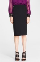 Thumbnail for your product : Alice + Olivia Leather Trim Pencil Skirt