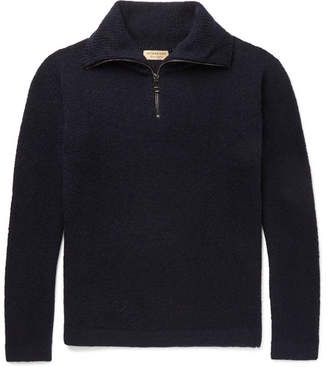 Burberry Cashmere-Blend Half-Zip Sweater - Men - Navy