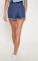 Thumbnail for your product : PrettyLittleThing Mid Wash Shelby High Waisted Denim Short