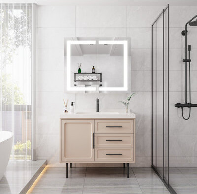 Latitude Run® Myrtus Bathroom Storage Cabinet White Freestanding