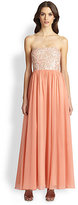 Thumbnail for your product : Aidan Mattox Embellished Chiffon Strapless Gown