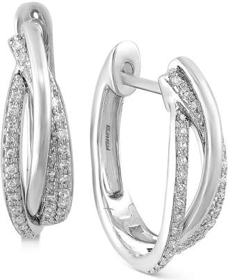 Effy Pavé Classica by Diamond Hoop Earrings (3/8 ct. t.w.) in 14k White, Yellow or Rose Gold