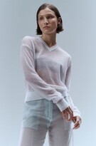 V-neck sweater in a sheer knit 