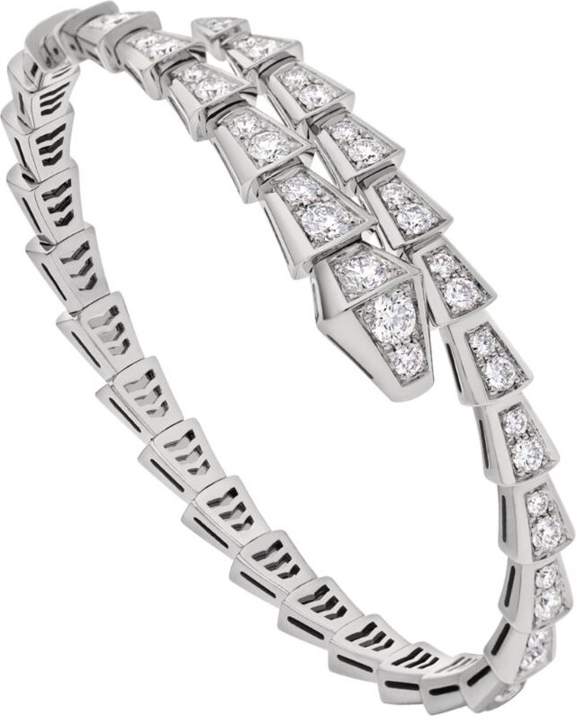 Bvlgari Small White Gold And Diamond Serpenti Viper Bracelet - Main Image