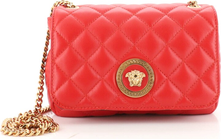 Versace Medusa Icon Chain Flap Bag Quilted Leather Mini - ShopStyle
