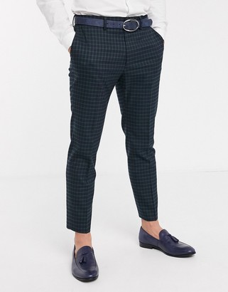 men's plaid skinny fit dress pants